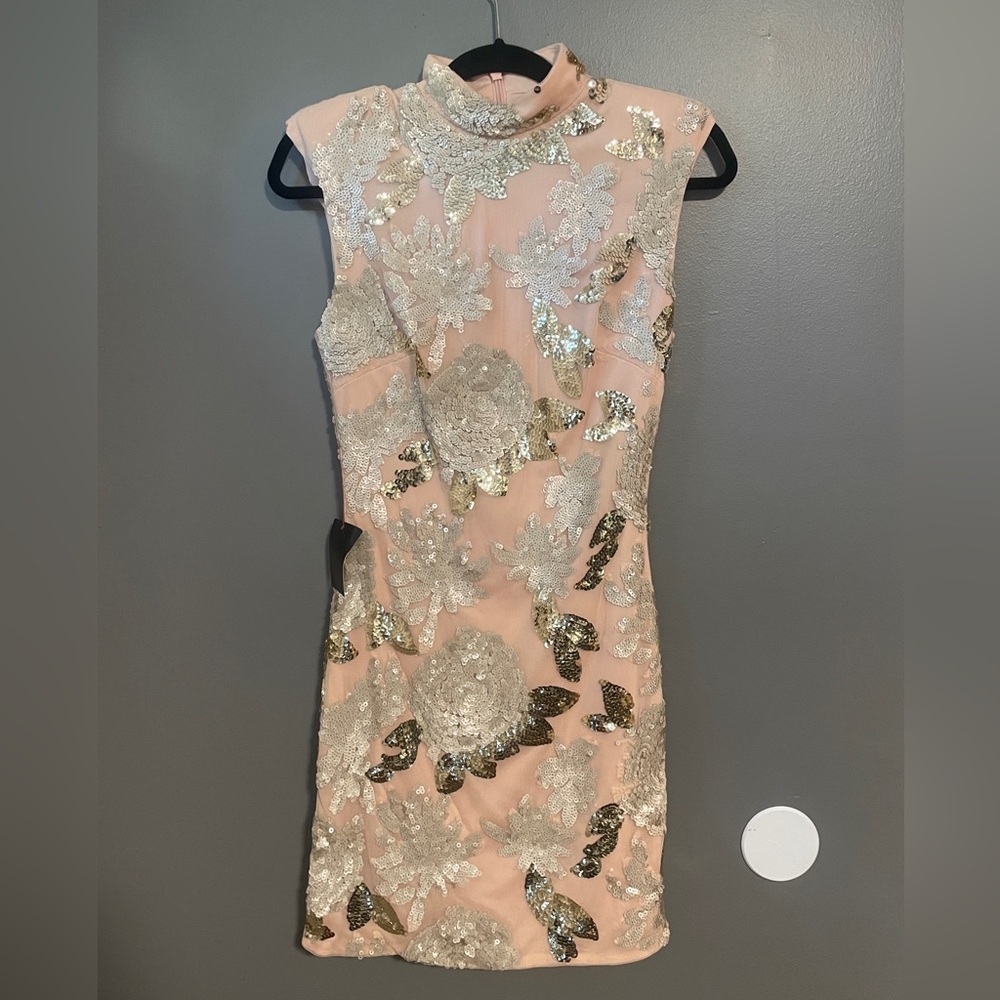 Bebe Harley Floral Sequin Dress NWT